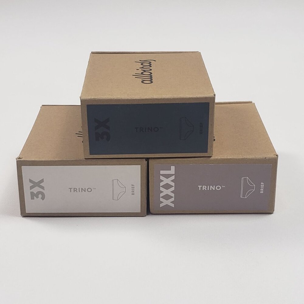 Allbirds Womens Brief Underwear Trino Blend 3-Pack 3X & XXXL Nimbus Storm Pitaya